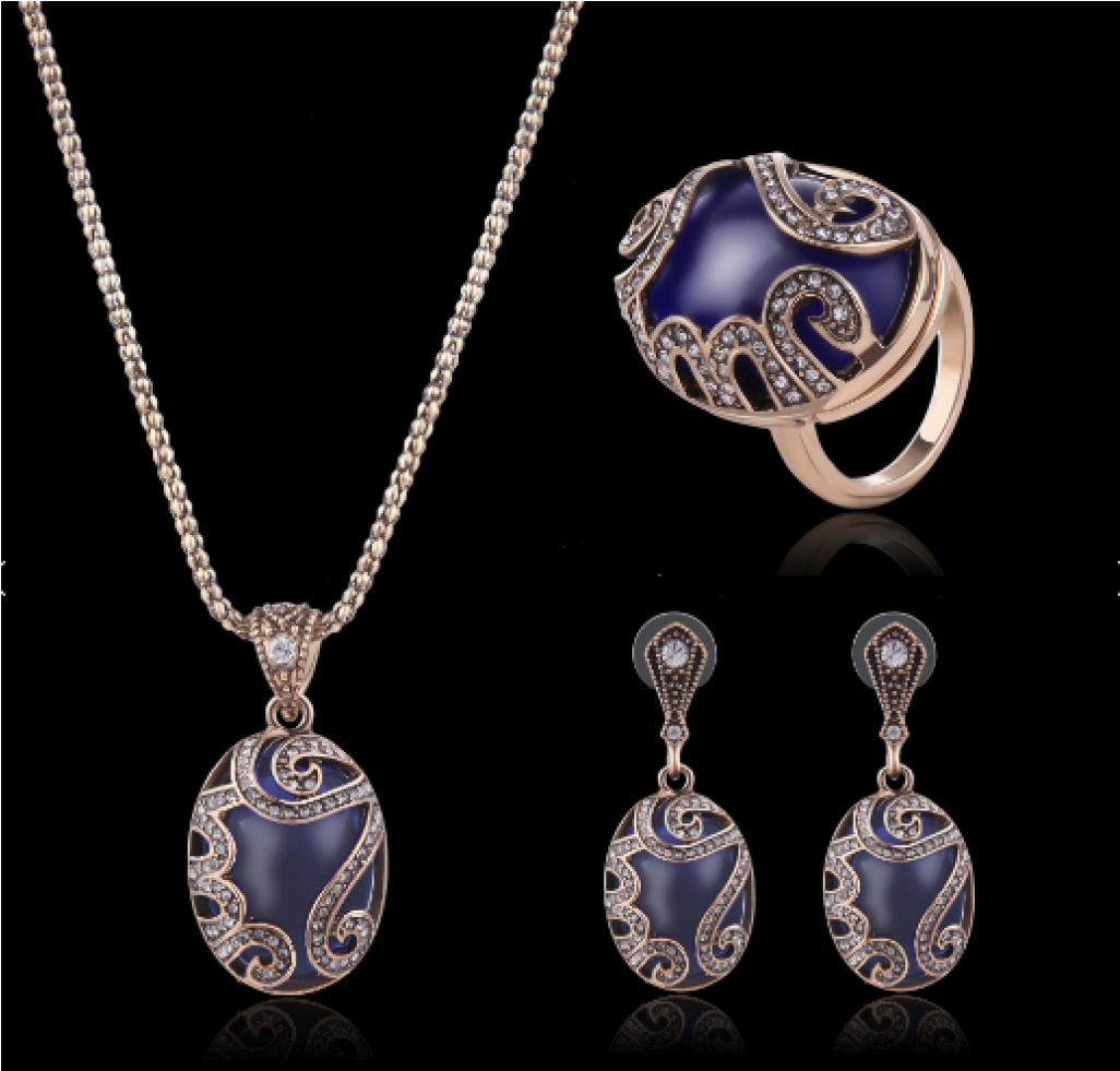 Easter Bridal Accessories Gold Plated Imitation Blue - Jewellery (1700x980), Png Download
