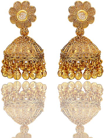 download gold plated jhumkas earrings full size png image pngkit download gold plated jhumkas earrings