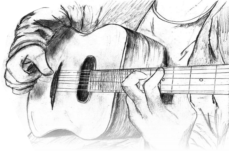 Guitar Is A Popular Musical Instrument Classified As - Drawings Of A Guitar (793x532), Png Download