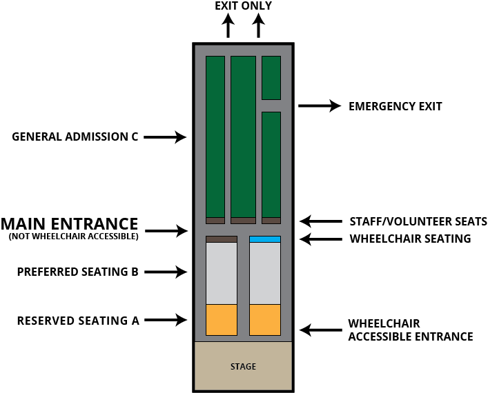 Reserved Section A Means You Will Be Assigned A Single - Diagram (707x570), Png Download