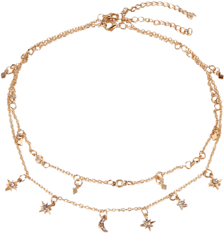 Zaful Moon Star Charm Chain Necklace Set - Necklace (481x640), Png Download
