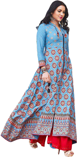 Kajal Style Fashion Kurti - Kurta (550x620), Png Download
