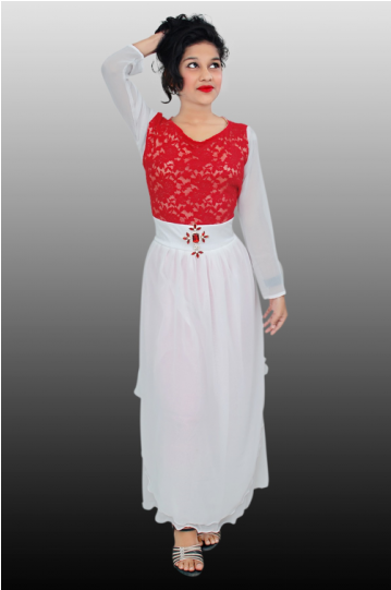 Shiffon Georgette Casual Kurti 01 Aponzone - Gown (600x540), Png Download