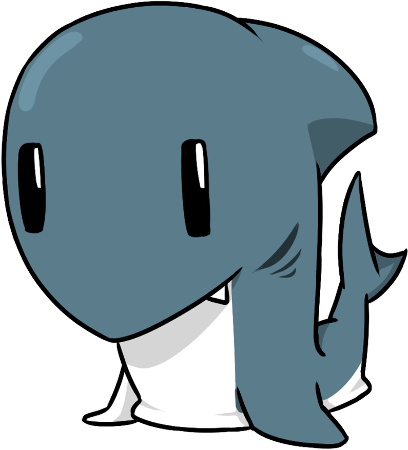 Shark Cartoon Transparent - Cartoon Shark Transparent (894x894), Png Download