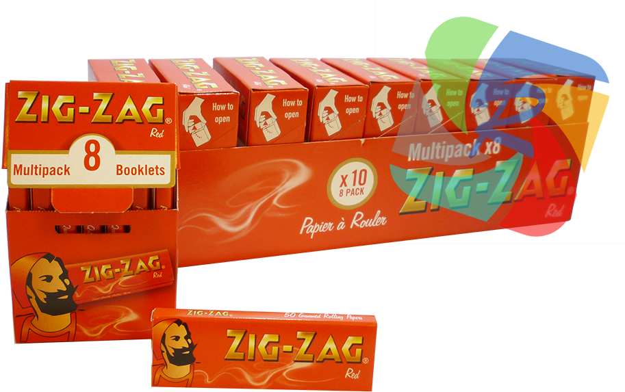 Zig Zag 8pk Red - Box (1000x667), Png Download