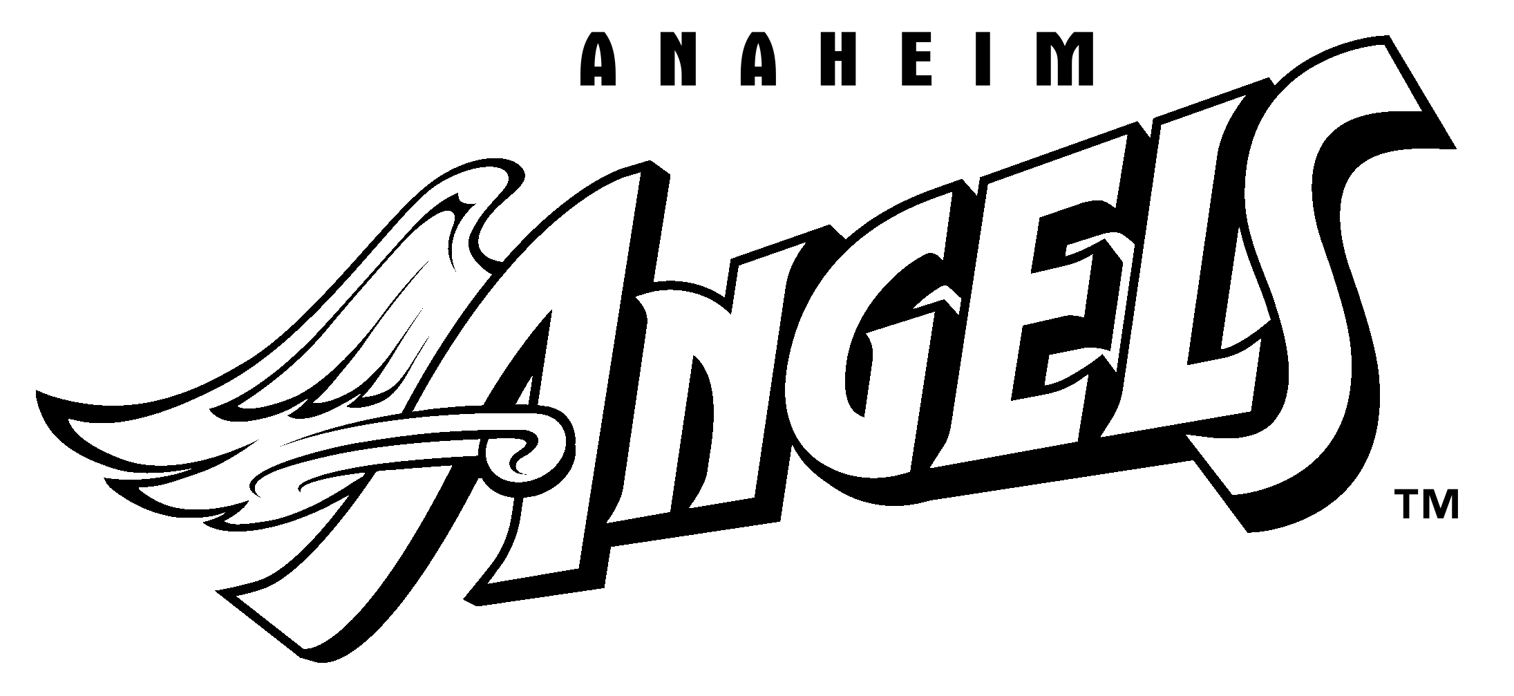 Anaheim Angels Logo Black And White (2400x2400), Png Download