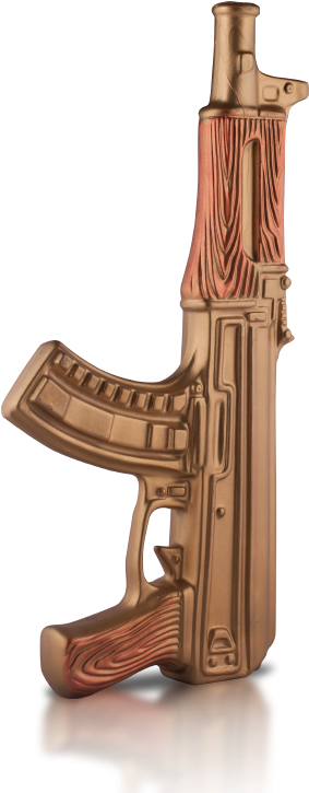 Gold Colored Ak 47 Akm Vodka - Assault Rifle (776x776), Png Download