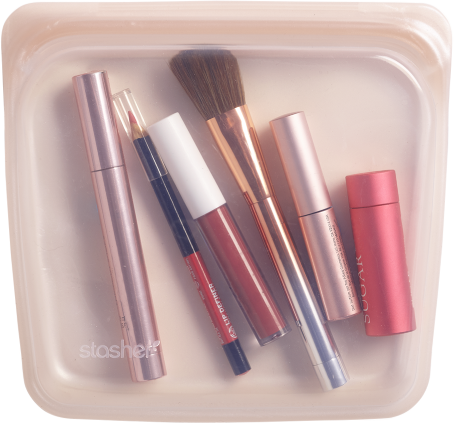 Reusable Silicone Sandwich Bag - Makeup Brushes (1024x1024), Png Download
