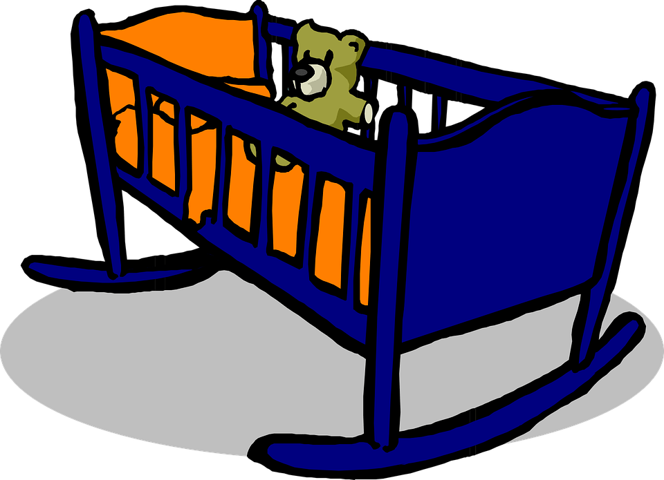 Baby Cradle Clip Art (960x695), Png Download