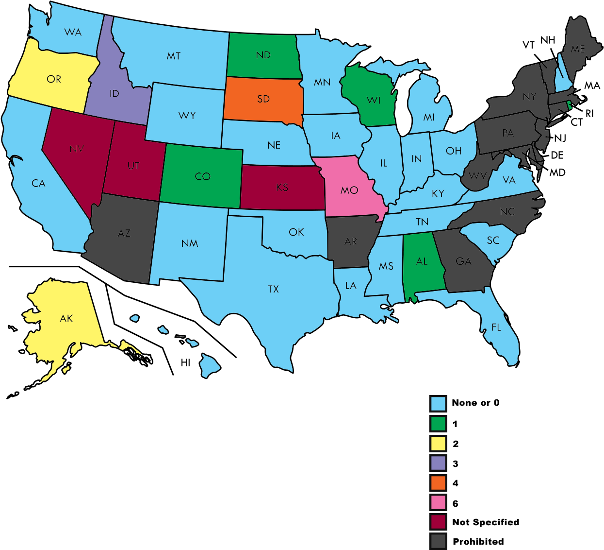 Payday Loan Rollovers Allowed By State - Us Map (1324x1212), Png Download