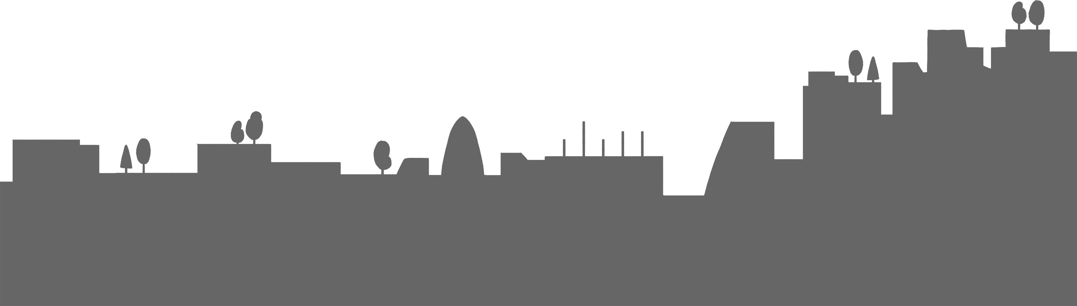 Clouds1 Clouds2 Buildings1 Buildings2 - Silhouette (3600x1024), Png Download