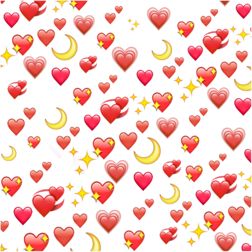 Heart Moon Red Tumblr Stars Yellow Png Tumblr Stars - Png Emoji Hearts (1024x1024), Png Download