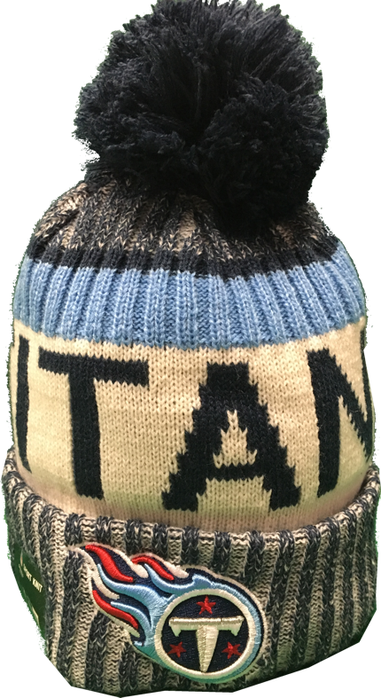 Tennessee Titans Nfl 17 Sideline Pom Toque - Tennessee Titans Sideline Stocking Cap (430x787), Png Download