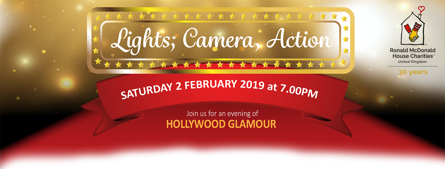 Ronald Mcdonald House Charities Lights, Camera, Action - Graphic Design (1500x571), Png Download