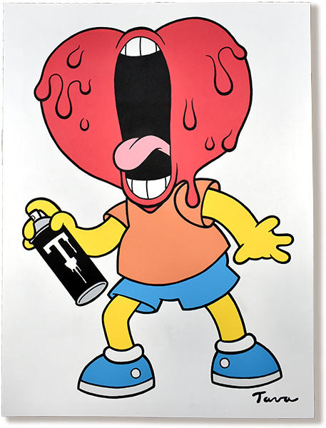 'screaming Heart Bart' By Antoine Tava Moosey Art - Screaming Heart (700x700), Png Download