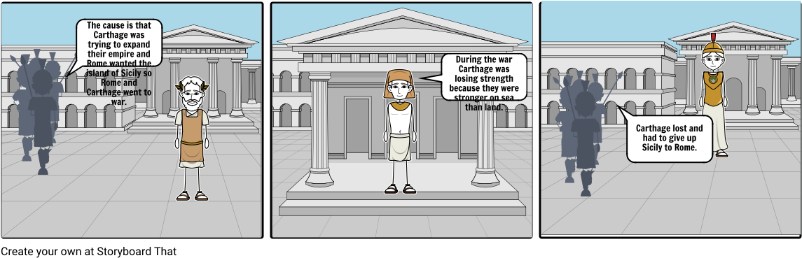 1st Punic War - Cartoon (1164x385), Png Download