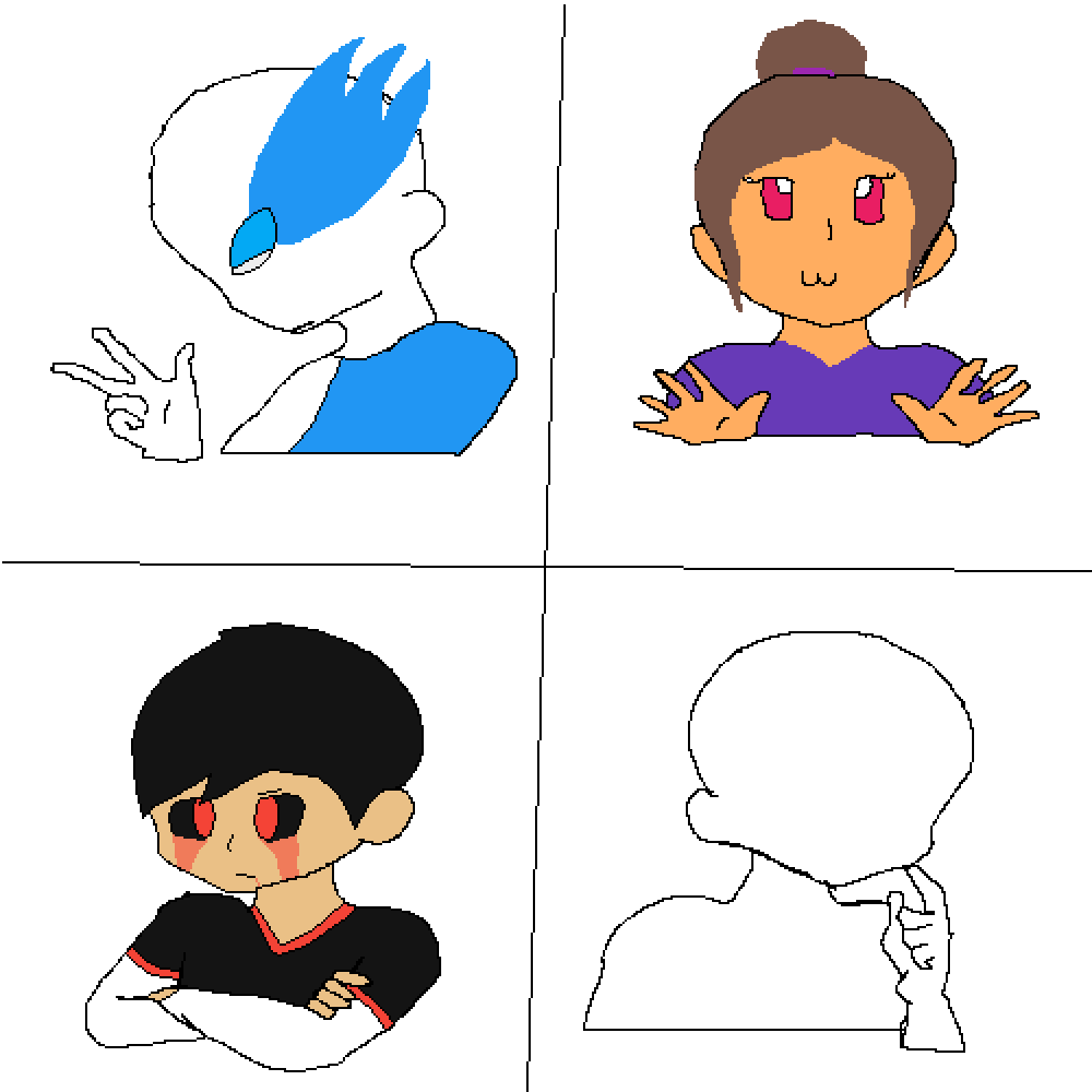 I'm The Happy Person In The Top Right - Cartoon (1000x1000), Png Download