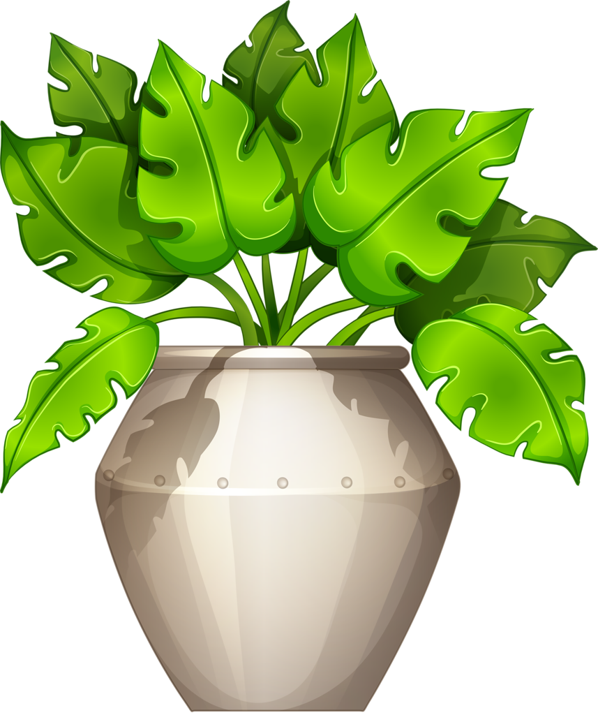 Cartoon Stickers, Art Furniture, Flower Pots, Potted - Büropflanze Clipart (857x1024), Png Download