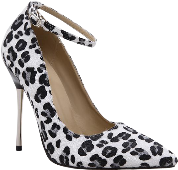 Fascinating Zaful Women Black Shoes Pointed Toe Leopard - Basic Pump (600x798), Png Download