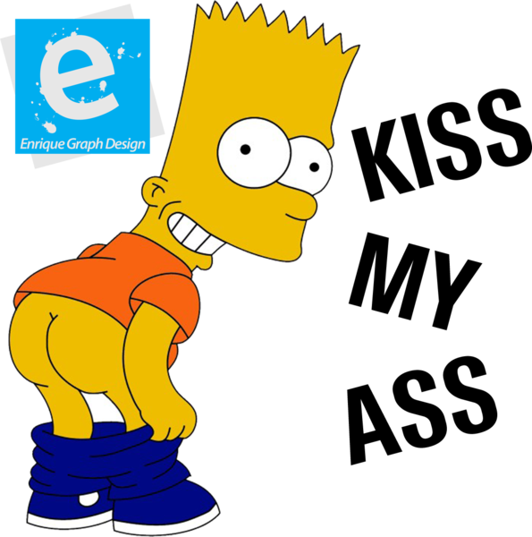 Bart Simpsons - Haters Kiss My Ass (595x600), Png Download