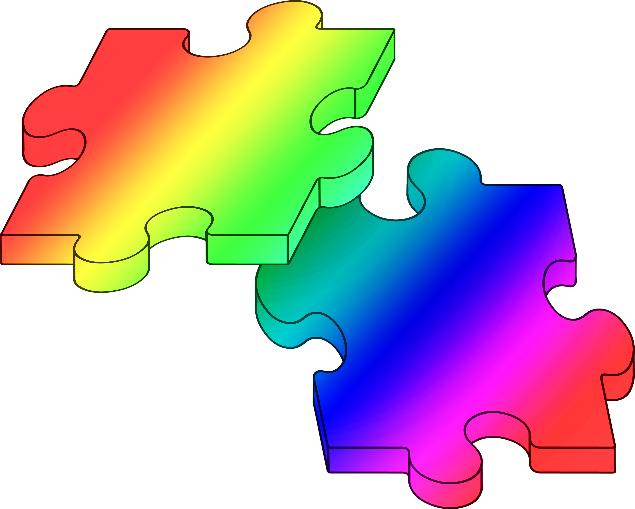 Rainbow Puzzle Pieces (1271x1019), Png Download