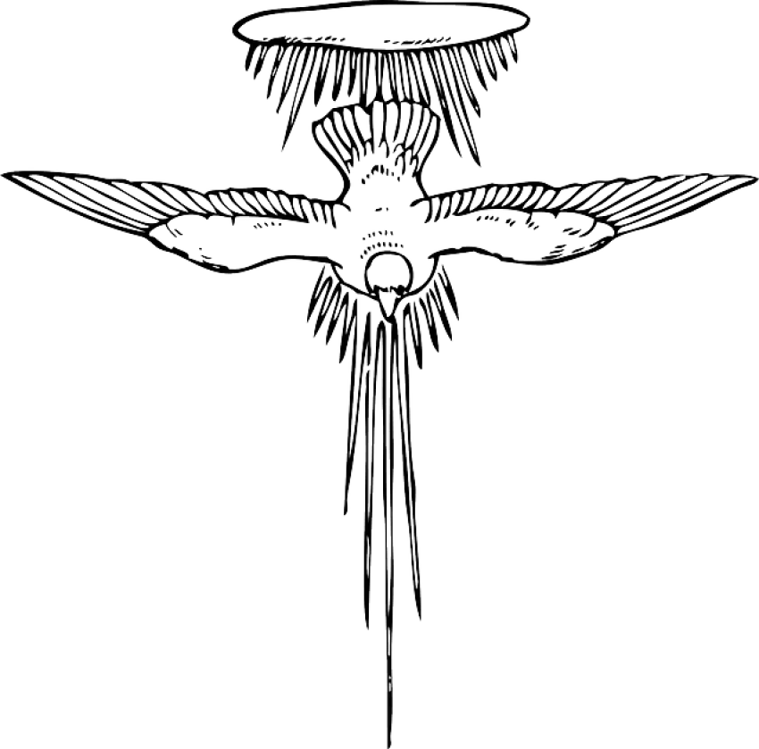 Free Png Download Holy Spirit Png Images Background - Holy Spirit Line Art (850x839), Png Download
