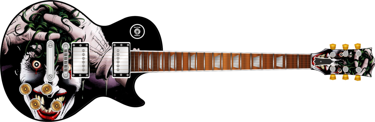 Joker Face Guitar Wrap Skin - Joker Guitar Skin (1200x392), Png Download