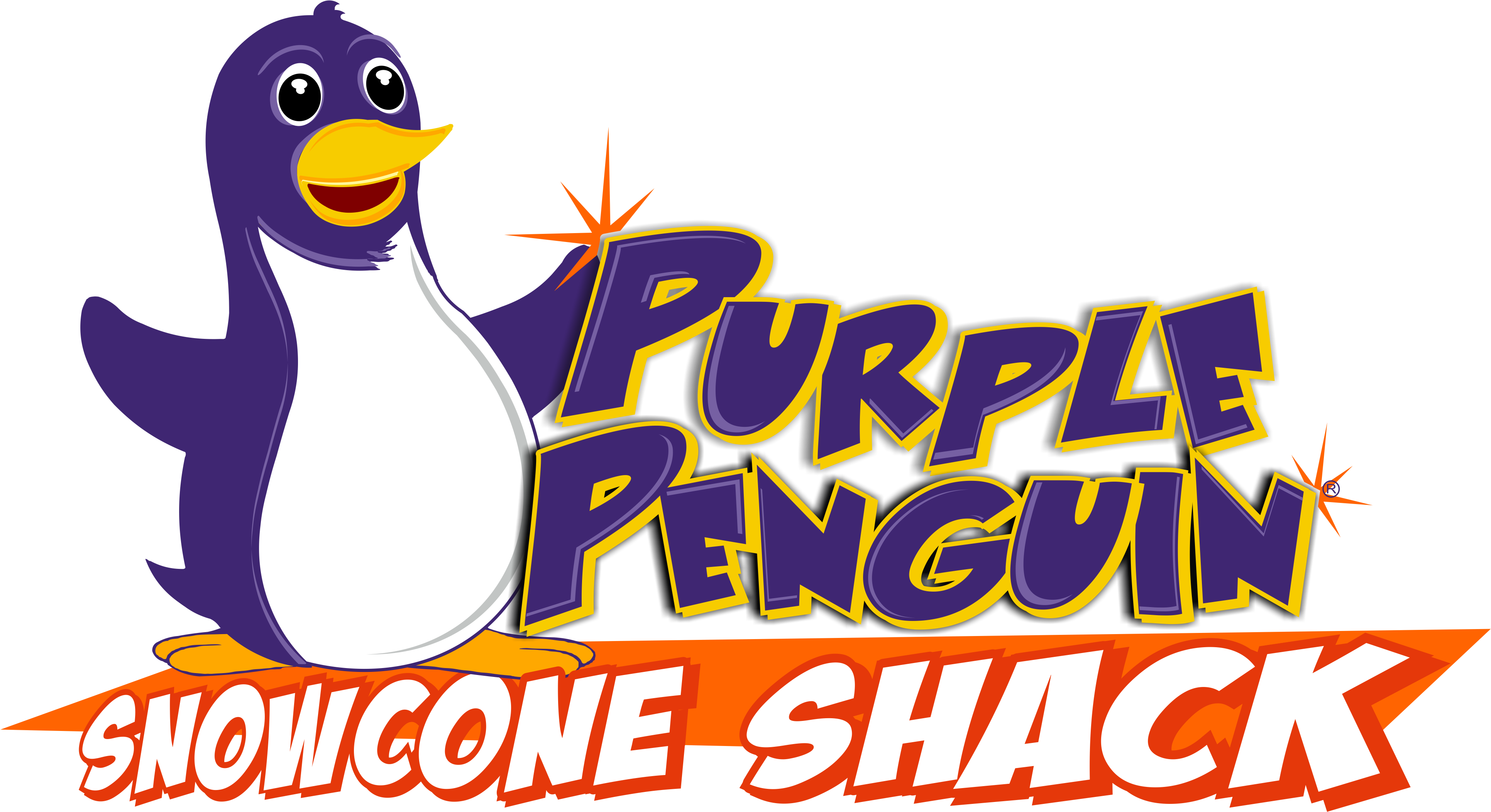 Purple Penguin Snowcone Shack (4118x2503), Png Download