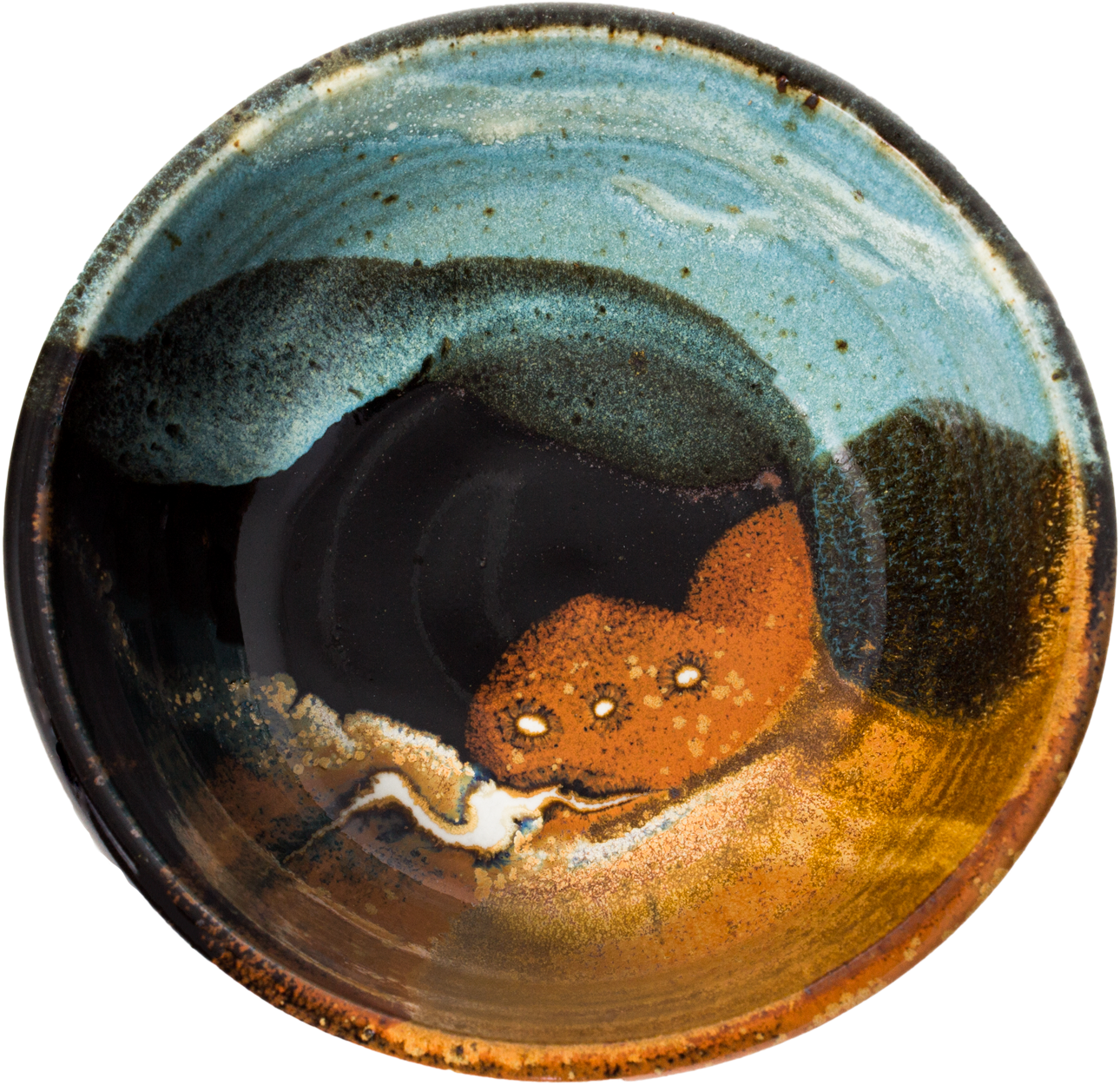 Handmade Pottery 6" Cereal Bowl Overhead View (1920x1280), Png Download