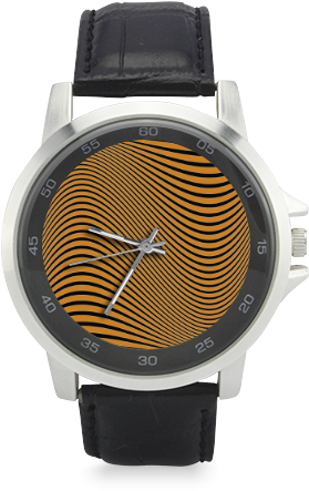 Orange And Black Wavy Lines Unisex Stainless Steel - Assassin's Creed Watches (800x800), Png Download