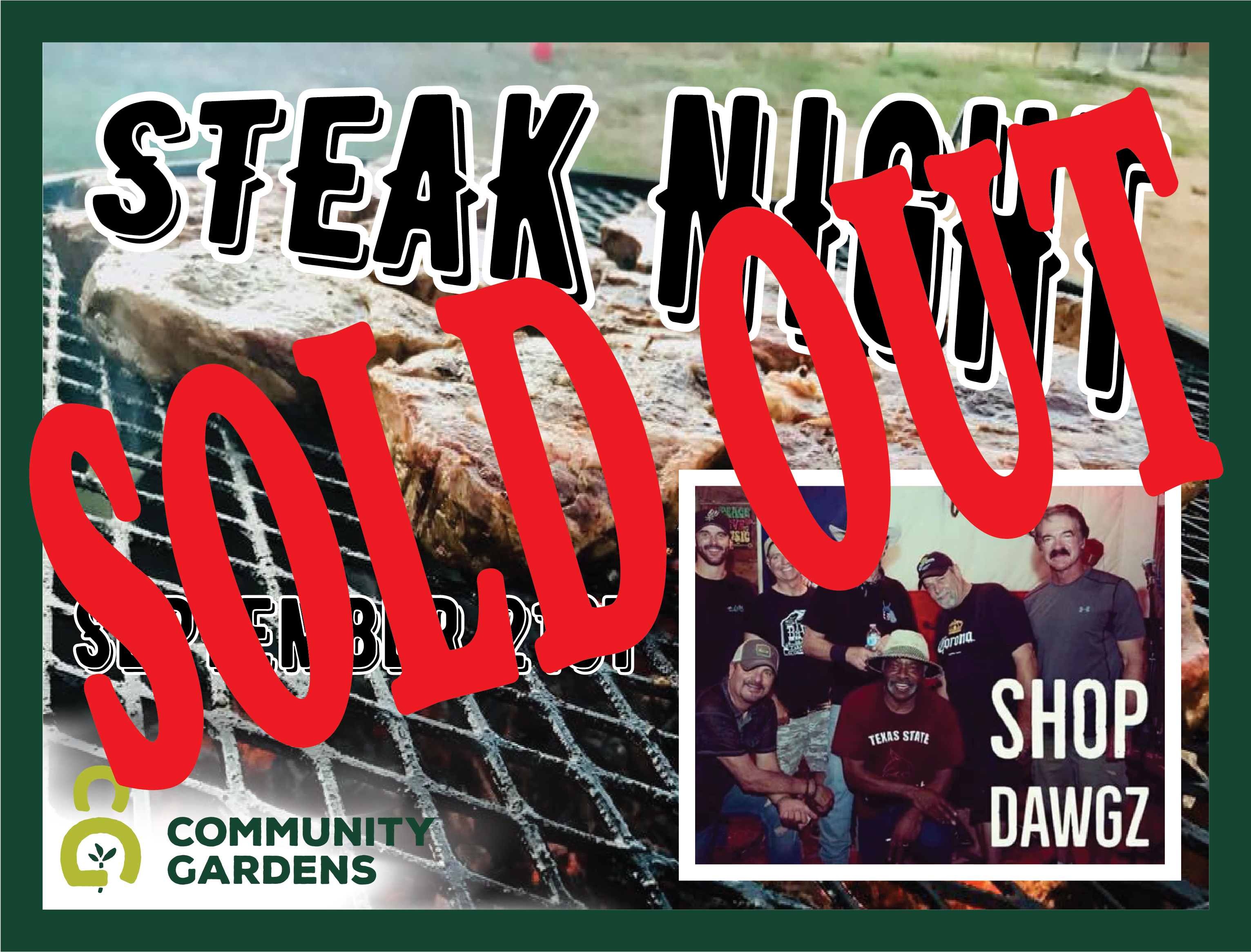 Steak & Live Music Night @ Community Gardens (3435x2934), Png Download