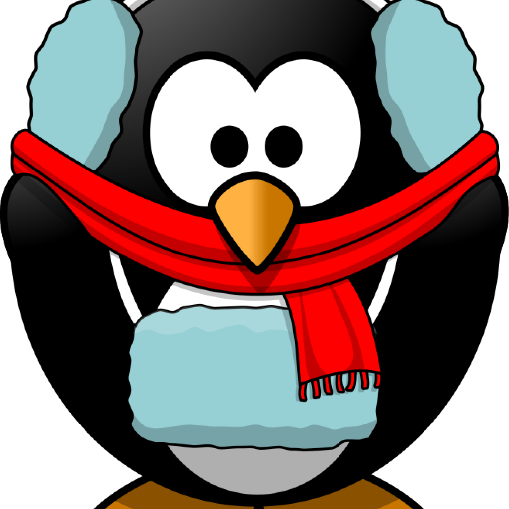 Cold Clipart Fish Clipart Hatenylo - Winter Penguin Clipart (1024x1024), Png Download