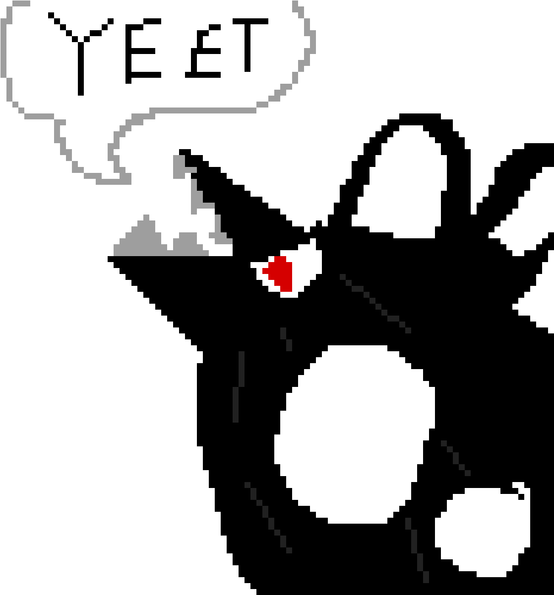 My Best Drawing Of A Black And White Wolf Howling Yeet - Cartoon (1200x1200), Png Download