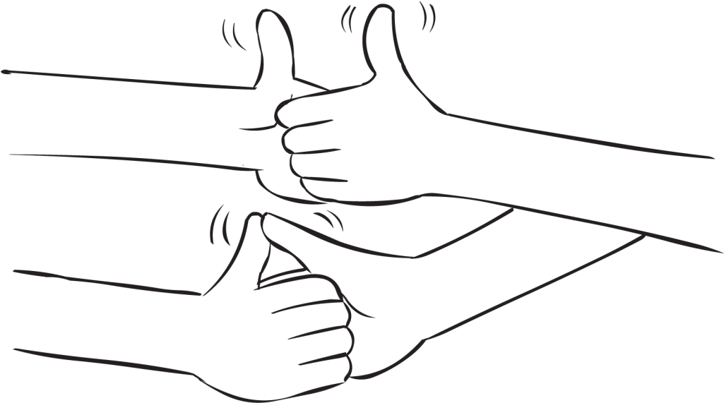 Thumb Wrestling In Stereo - Drawing (1024x768), Png Download