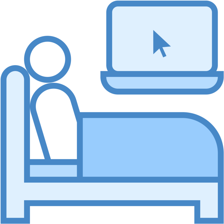 Travailler Au Lit Icon - Cuarto Png Vector (800x800), Png Download
