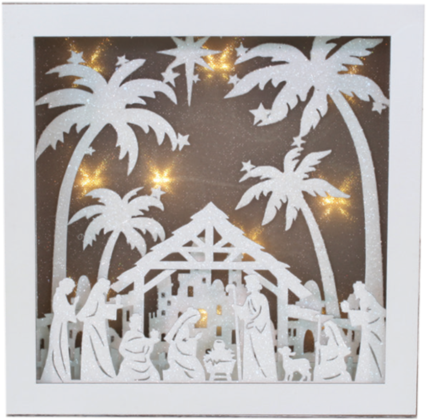 Lit Box Nativity - Picture Frame (1000x1000), Png Download