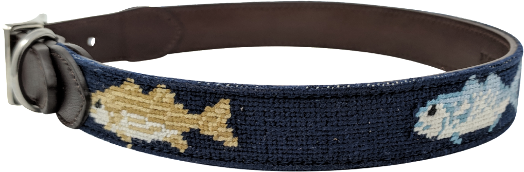 Nauticollar Fish Needlepoint Dog Collar Left - Belt (1024x1024), Png Download