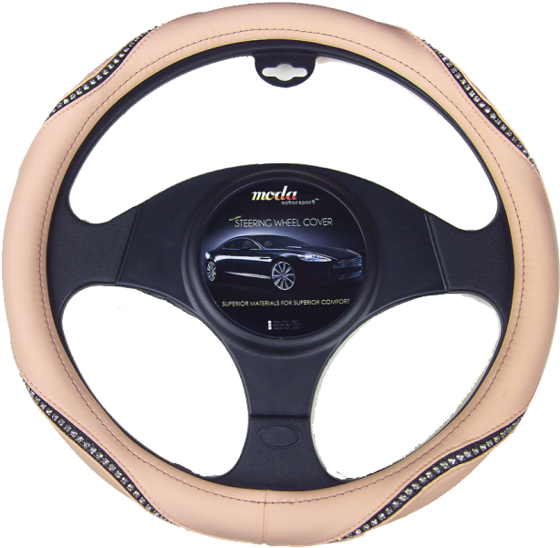 Price - Beige Bling Steering Wheel Cover (626x640), Png Download
