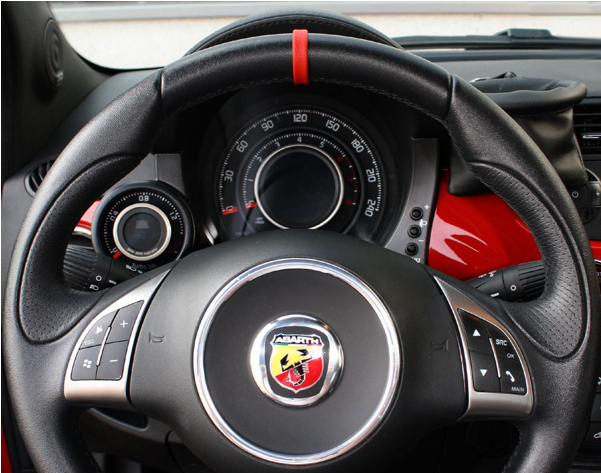 Leather Top Centre Marker For Steering Wheel (600x600), Png Download