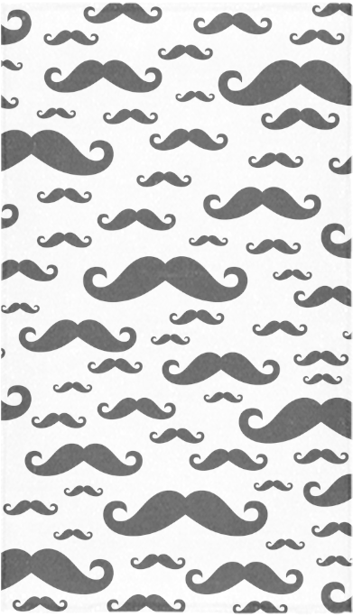 Black Handlebar Mustache / Moustache Pattern Custom - Mustache Towel Png (1000x1000), Png Download