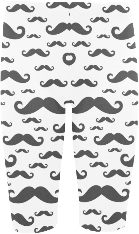 Black Handlebar Mustache / Moustache Pattern Hestia - Sock (1000x1000), Png Download