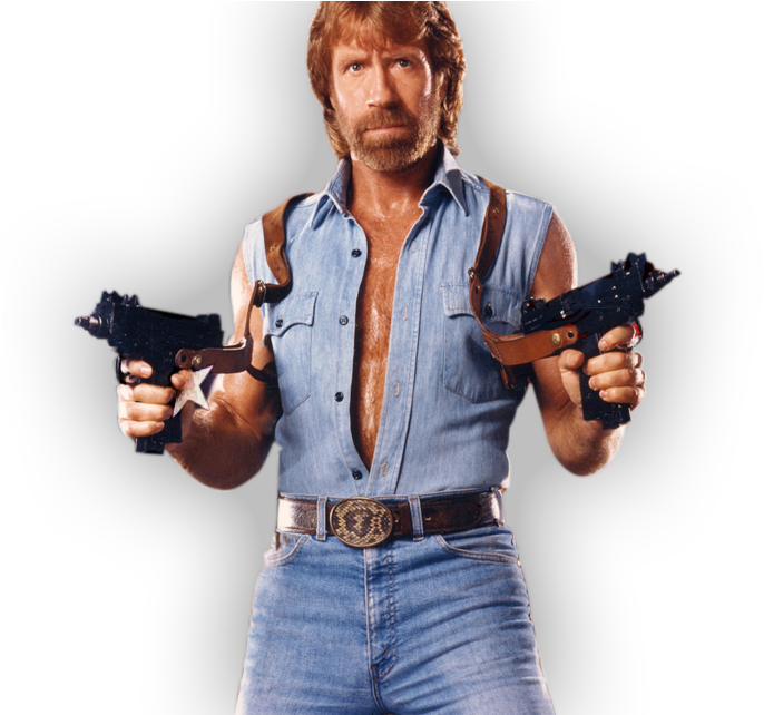 Chuck Norris Guns (700x641), Png Download