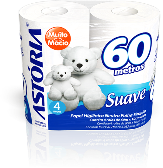 Facial Tissue, Cosmetic Packaging, Toilet Paper, Package - Papel Higiênico Astoria Suave (600x578), Png Download