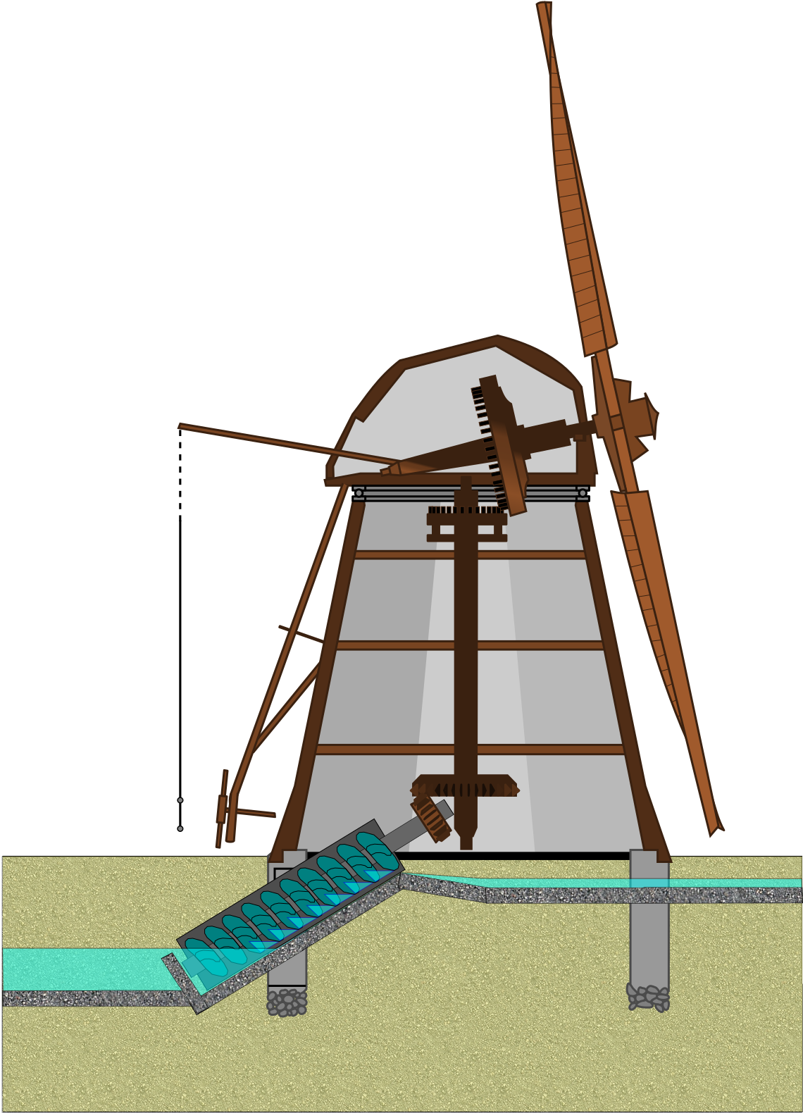 File - Pumping Windmill - Svg - Windmill (1150x1650), Png Download