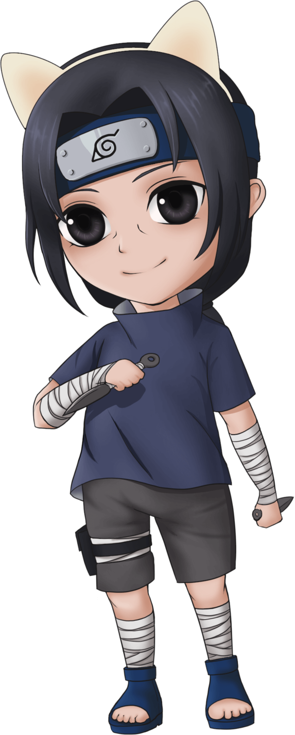 Drawn 3d Itachi - Itachi Child Chibi (600x1492), Png Download