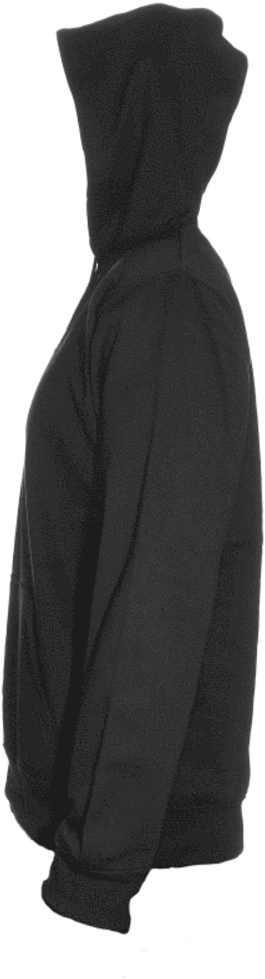 Larger Imagemove Mouse Over The Image To Magnify - Black Hoodie Side Png (550x1428), Png Download