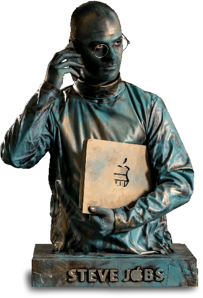 Steve Jobs - Bronze Sculpture (472x651), Png Download