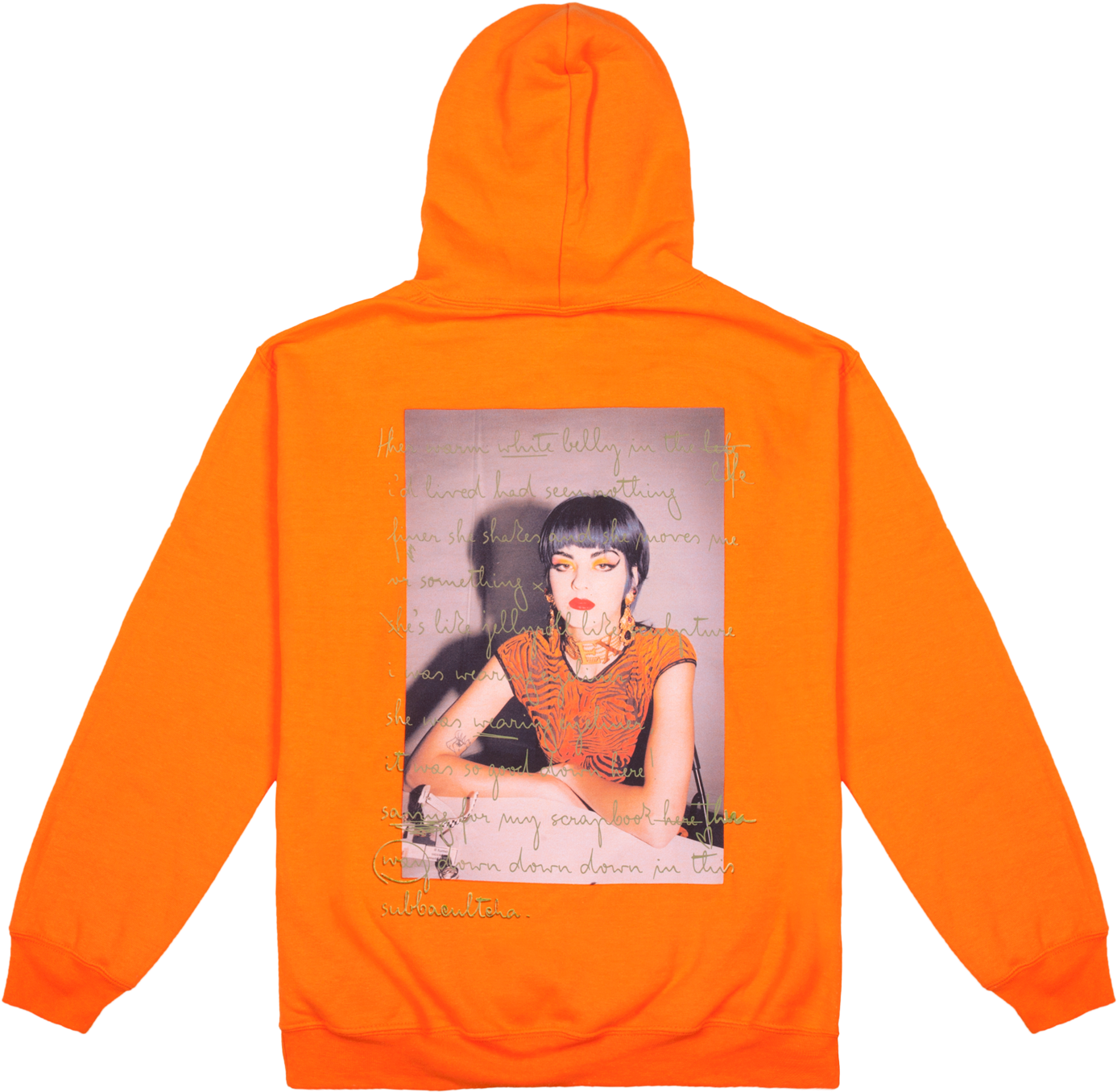 Orange Back Printed Hoodie - Hoodie (1500x1500), Png Download