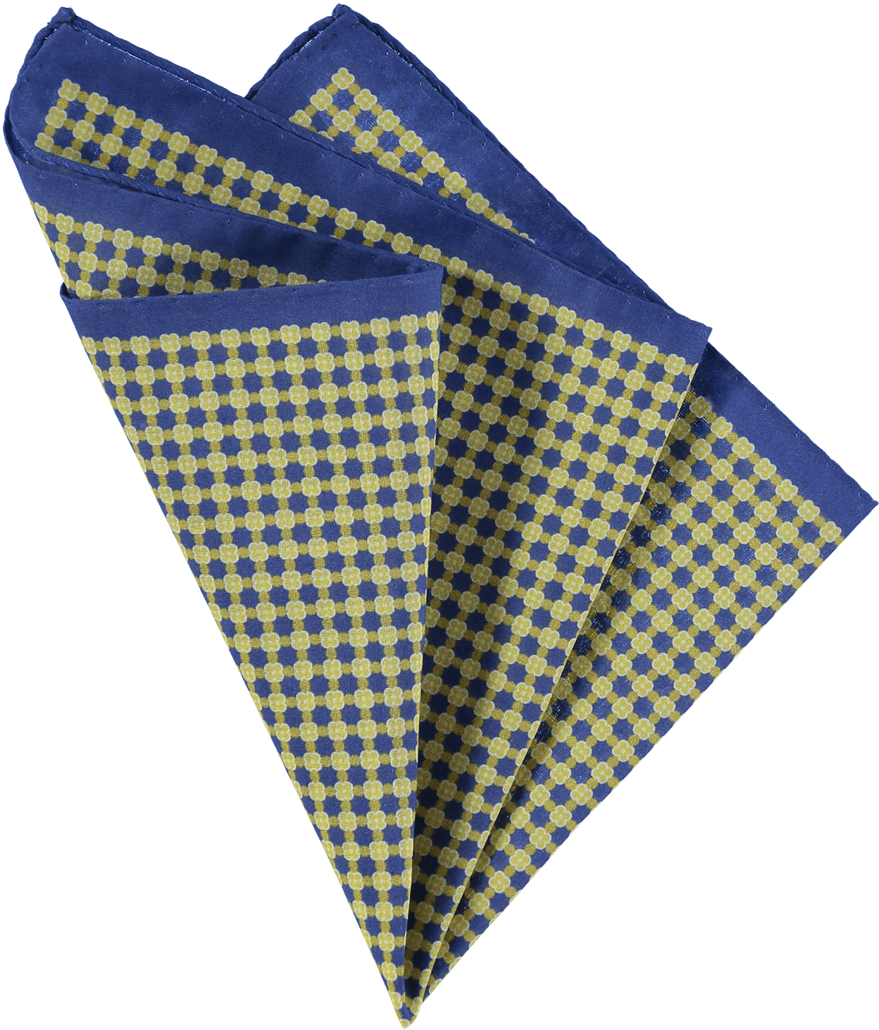 Cotton Pocket Square Geometric Blue - Polka Dot (1500x1501), Png Download