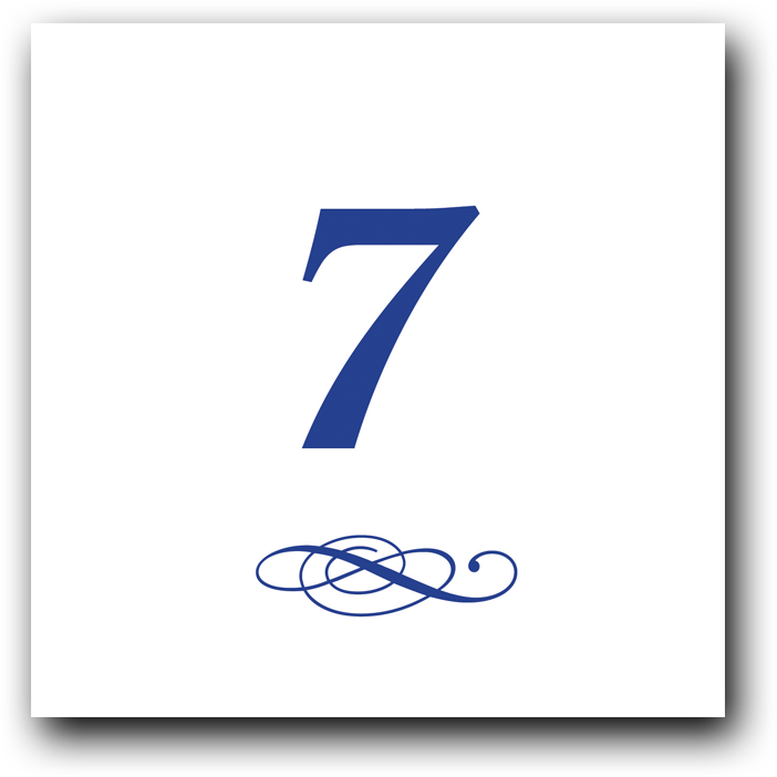 Elegant Blue Square Table Numbers - Cobalt Blue (1000x1000), Png Download